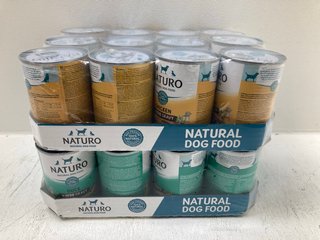 2 X PACKS OF 12 NATURO DUCK/CHICKEN NATURAL DOG FOOD TINS - BBE 5/26-6/26: LOCATION - C10