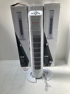 3 X 50W TOWER FANS IN WHITE: LOCATION - C10