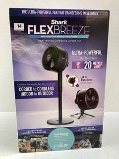 SHARK FLEX-BREEZE HIGH-VELOCITY 12-IN-1 CORDLESS/CORDED FAN(SEALED) - MODEL FA200UK - RRP £200: LOCATION - BOOTH