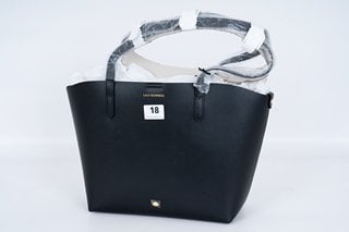 LULU GUINNESS SMALL TEXTURED LEATHER IVY TOTE BAG IN BLACK - RRP £245: LOCATION - BOOTH