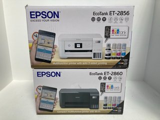 EPSON ECOTANK ET-2856 COPY PRINTER IN WHITE TO INCLUDE EPSON ECOTANK ET-2860 COPY PRINTER IN BLACK: LOCATION - A17