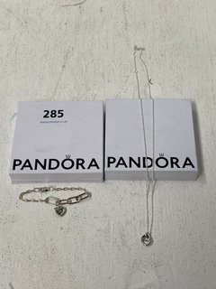 2 X ASSORTED PANDORA JEWELLERY ITEMS TO INCLUDE WOMENS SILVER NECKLACE: LOCATION - A15