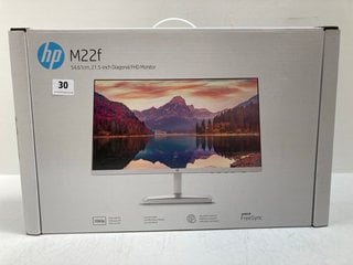 HP M22F 21.5" AMD FREE-SYNC FHD IPS MONITOR(SEALED) - SERIAL NO: 3CM3491ZC2 - RRP £122: LOCATION - BOOTH