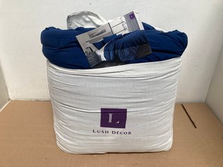 LUSH DECOY 5PCS KING SIZE COMFORTER SET IN NAVY: LOCATION - A14