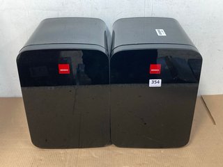 2 X SENSIO HOME MINI COOLER AND WARMER BOXES IN BLACK - MODEL: SHMFR15LBL: LOCATION - A12