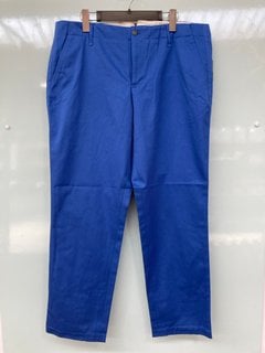 OLIVER BROWN LONDON MENS BROMPTON CHINO TROUSERS IN MID BLUE - SIZE 36-SHORT - RRP £135: LOCATION - BOOTH