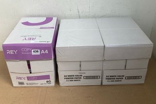 2 X BOXES OF A4 WHITE COPIER PAPER TO ALSO INCLUDE BOX OF RAY A4 WHITE COPIER PAPER: LOCATION - A9