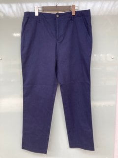 OLIVER BROWN LONDON MENS BROMPTON CHINO TROUSERS IN NAVY - SIZE 34-SHORT - RRP £135: LOCATION - BOOTH