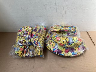 QTY OF SMILEY FACE BUCKET HATS IN MULTICOLOUR: LOCATION - A7