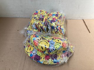 QTY OF SMILEY FACE BUCKET HATS IN MULTICOLOUR: LOCATION - A7