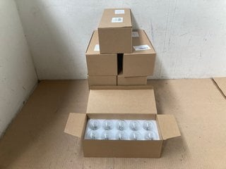 8 X BOXES OF 10 E14 28W DIMMABLE SMALL EDISON SCREW CLEAR GOLF BALL LIGHT BULBS: LOCATION - A6