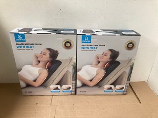 2 X COMFIER SHIATSU NECK,BACK, SHOULDER & LEG MASSAGE PILLOWS WITH HEAT: LOCATION - A6