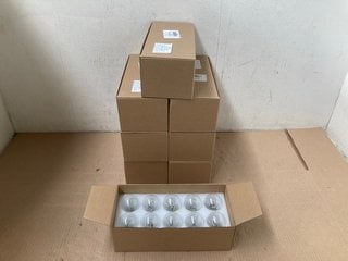 8 X BOXES OF 10 E14 28W DIMMABLE SMALL EDISON SCREW CLEAR GOLF BALL LIGHT BULBS: LOCATION - A6