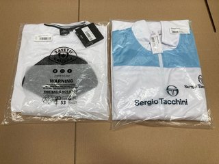 LEVITO 2.0 T-SHIRT IN WHITE - UK SIZE LARGE TO INCLUDE SERGIO TACCHINI WILANDER TRACKSUIT TOP IN WHITE/AIRY BLUE - UK SIZE 3XL: LOCATION - WA1