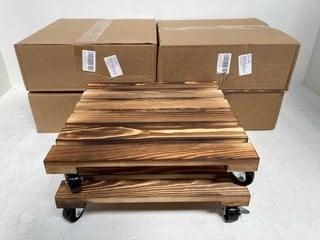 5 X BOXES OF 2 PACK PETSUPS 30CM SQUARE PLANT CADDIES WITH WHEELS IN BROWN: LOCATION - A5