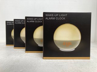 4 X ARTINABS SUNRISE WAKE-UP LIGHT ALARM CLOCKS WITH FM RADIO - COMBINED RRP £132: LOCATION - A4