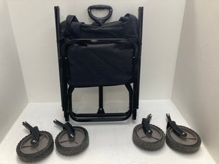 COLLAPSIBLE FOLDING OUTDOOR GARDEN UTILITY WAGON WITH COVER BAG IN BLACK: LOCATION - B2