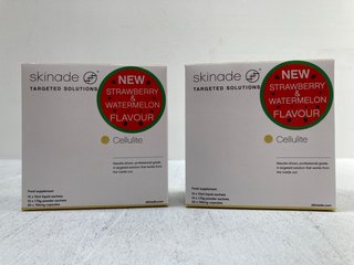 2 X SKINADE CELLULITE FOOD SUPPLEMENT POWDERS IN STRAWBERRY & WATERMELON - BBE 4/25: LOCATION - B7