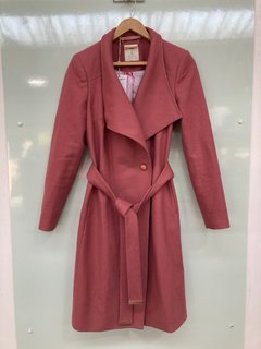 TED BAKER MIDI COAT IN ROSE - UK SIZE S TO M - RRP £165: LOCATION - WA2