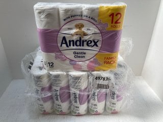 6 X PACKS OF ANDREX GENTLE CLEAN FAMILY PACK TOILET ROLLS: LOCATION - B8