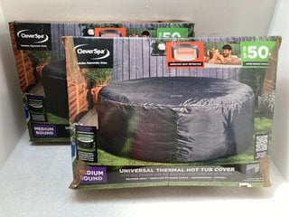 2 X CLEVERSPA MEDIUM ROUND UNIVERSAL THERMAL HOT TUB COVERS: LOCATION - B9