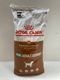 PACK OF ROYAL CANIN 17KG MINI ADULT EXPERT DOG BISCUITS - BBE 11/4/25: LOCATION - B10