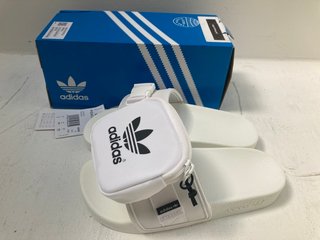 ADIDAS POUCHYLETTE SLIDERS IN WHITE - UK 5: LOCATION - B11