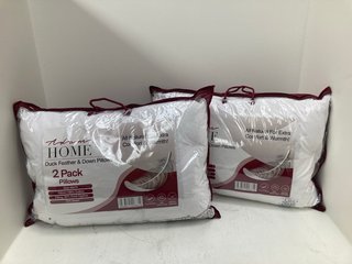 2 X ADAM HOME 2PK DUCK FEATHER & DOWN PILLOWS: LOCATION - B14