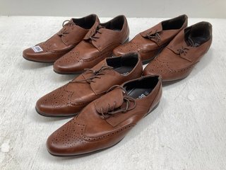 3 X PAIRS OF BECKETT MENS EVENING SHOES IN BROWN - UK 8/10: LOCATION - B14