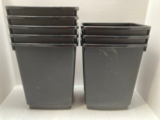 8 X FLIP LID KITCHEN BINS IN BLACK: LOCATION - B15