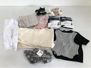 QTY OF ASSORTED KIDS CLOTHES AND SHOES TO INCLUDE GEORGE COTTON STRETCH TRUNKS UK SIZE 13-14 YEARS: LOCATION - B1