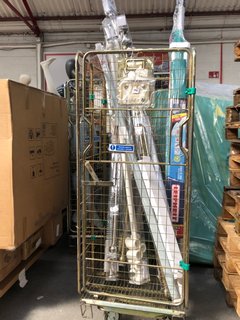 CAGE OF ASSORTED BLINDS, CURTAIN POLES TO INCLUDED LEIFHEIT LINOMATIC 600 DELUXE DRYER (CAGE NOT INCLUDED): LOCATION - A3 (KERBSIDE PALLET DELIVERY)