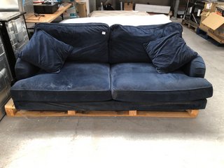 FURNITURE 123 PAYTON DARK NAVY VELVET 3 SEATER SOFA: LOCATION - A5