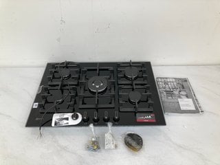 (COLLECTION ONLY) NEFF 5 ZONE GASONGLASS GAS HOB 75CM IN BLACK RRP £499: LOCATION - AR10