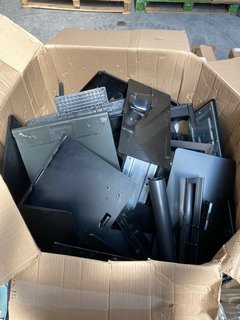 PALLET OF ASSORTED TV/COMPUTER STANDS AND OTHER PARTS: LOCATION - A6 (KERBSIDE PALLET DELIVERY)