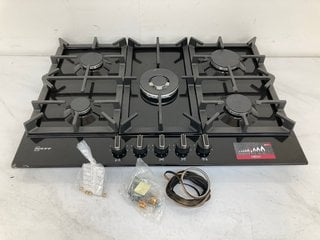 (COLLECTION ONLY) NEFF 5 ZONE GASONGLASS GAS HOB 75CM IN BLACK RRP £499: LOCATION - AR10