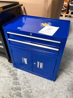 (COLLECTION ONLY) 2 DRAWER TOOL CUPBOARD WITH 2 DOORS IN BLUE: LOCATION - A8