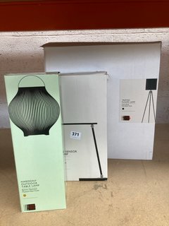 3 X ASSORTED LIGHTING ITEMS TO INCLUDE JOHN LEWIS & PARTNERS NOTARY MOTION SENSOR TASK LAMP: LOCATION - BR12