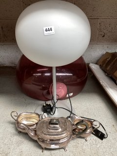 (COLLECTION ONLY) QTY OF ASSORTED HOMEWARE ITEMS TO INCLUDE ROUND 1 LIGHT CEILING PENDANT IN PINK: LOCATION - BR16