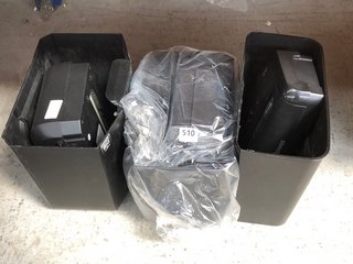 3 X ASSORTED FELLOWES SHREDDERS IN BLACK: LOCATION - BR4