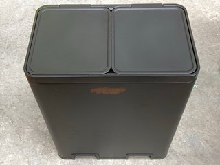 JOHN LEWIS & PARTNERS 60 L 2 SECTION RECYCLING BIN IN BLACK: LOCATION - B7