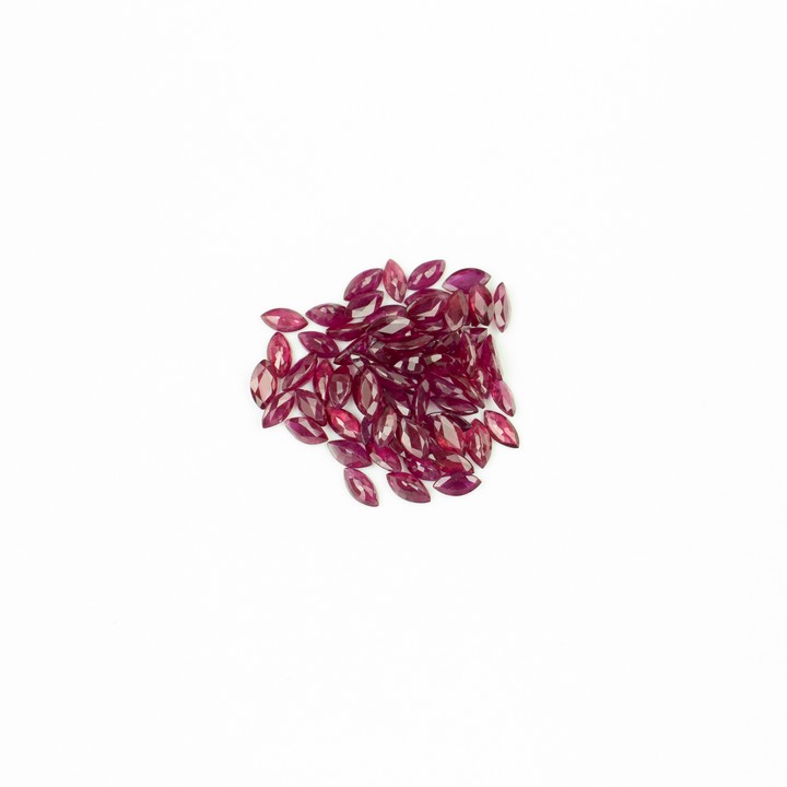 10.81ct Ruby Marquise-cut Parcel of Gemstones, 5x2.5mm.  Auction Guide: £150-£200