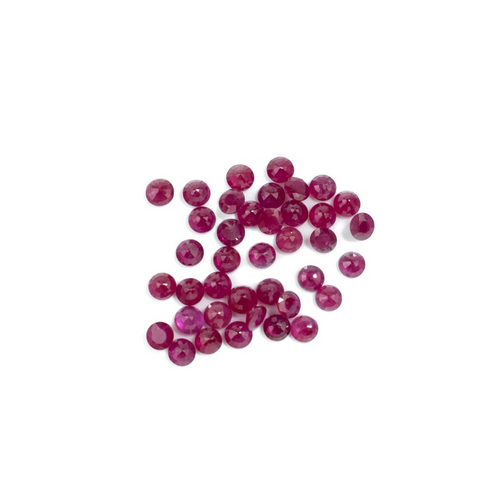 8.33ctRuby Faceted Round-cut Parcel of Gemstones, 3.5mm