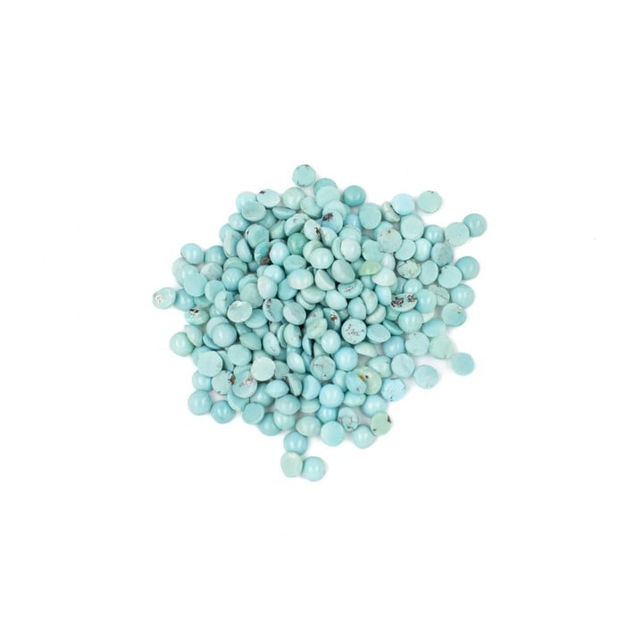 69.42ct Turquoise Cabochon Round-cut Parcel of Gemstones, 4mm