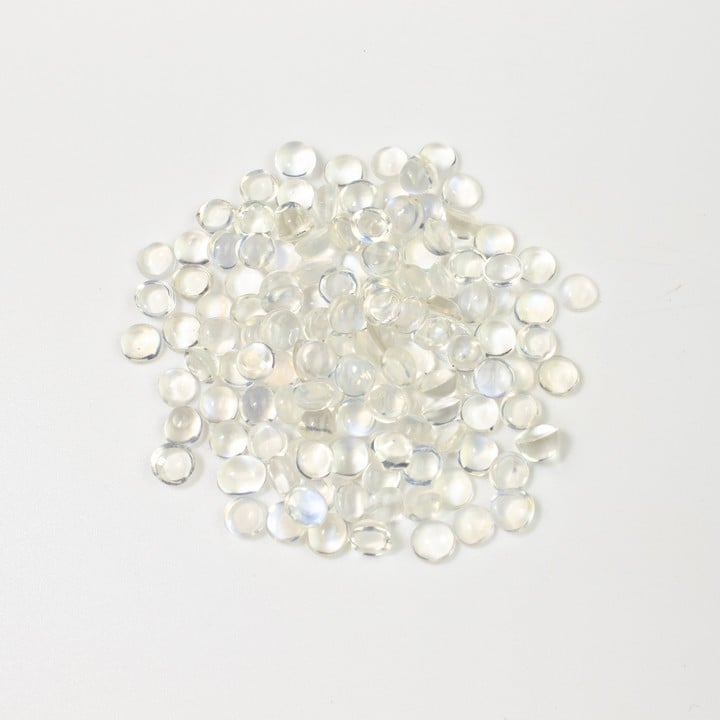 68.48ct Blue Moonstone Faceted Round-cut Parcel of Gemstones, 5mm