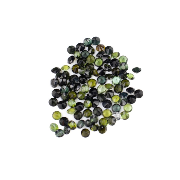 6.10ct Green Tourmaline Faceted Round-cut Parcel of Gemstones, 2.5mm