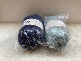 2 X PACKS OF EMU CLASSIC TWEED WOOL IN LIGHT BLUE AND TEAL: LOCATION - A4