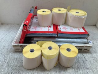 QTY OF ASSORTED ITEMS TO INCLUDE QTY OF LARGE PAPER LABEL ROLLS: LOCATION - A7