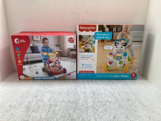 FISHER PRICE LEARN WITH ME ZEBRA WALKER TO INCLUDE CUTE STONE 2 IN 1 BABY WALKER: LOCATION - A9