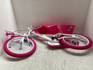 DINO UNICORN PATTERNED CHILDRENS BIKE IN PINK: LOCATION - A10